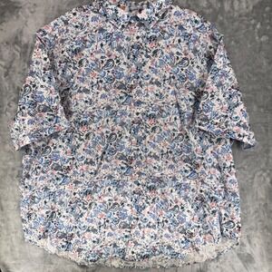 Robert Graham Mens 4XL Button Down Shirt Short Sleeve Paisley Print